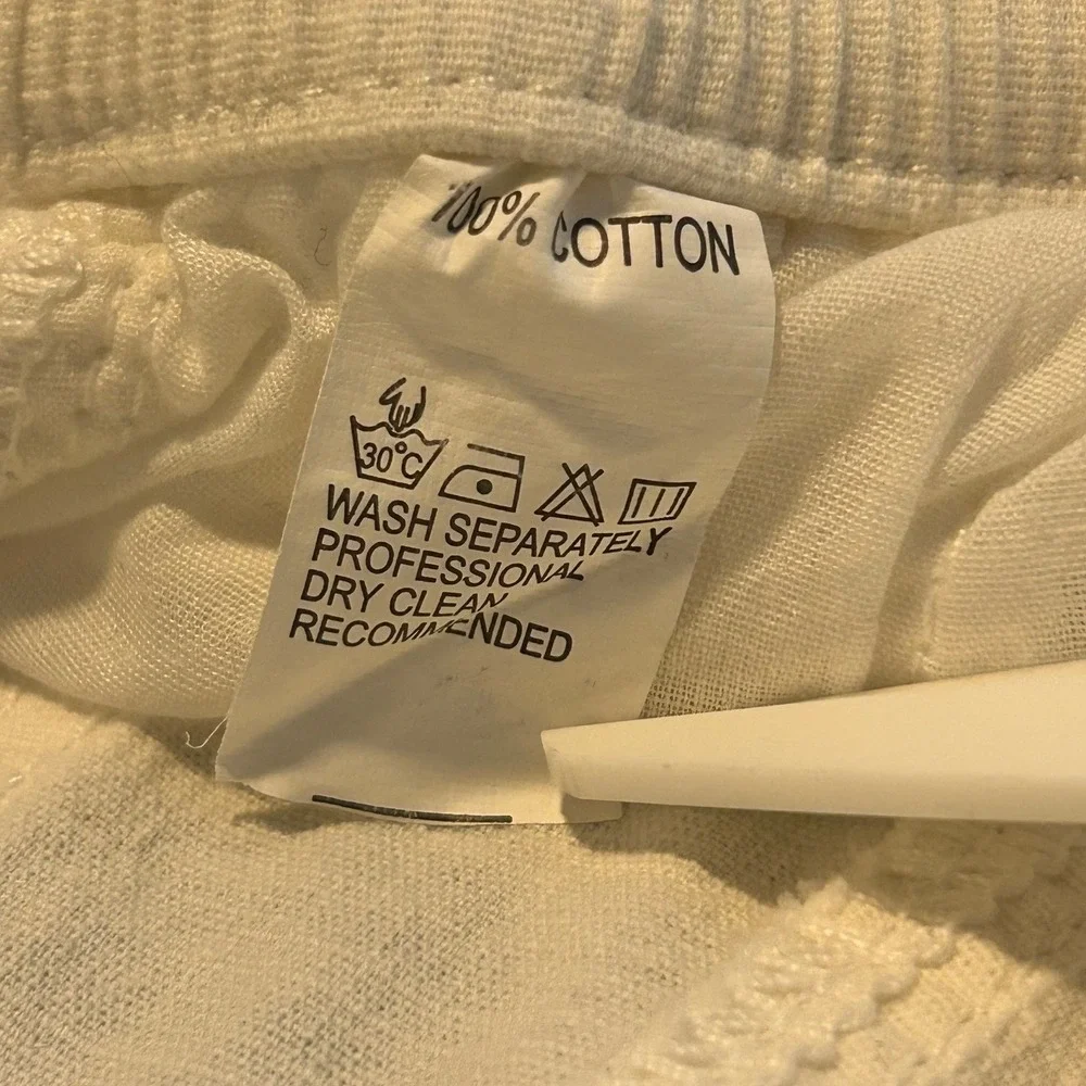 Portrait Menswear White Cotton Drawstring Beach Pants Mens Size 30 1512